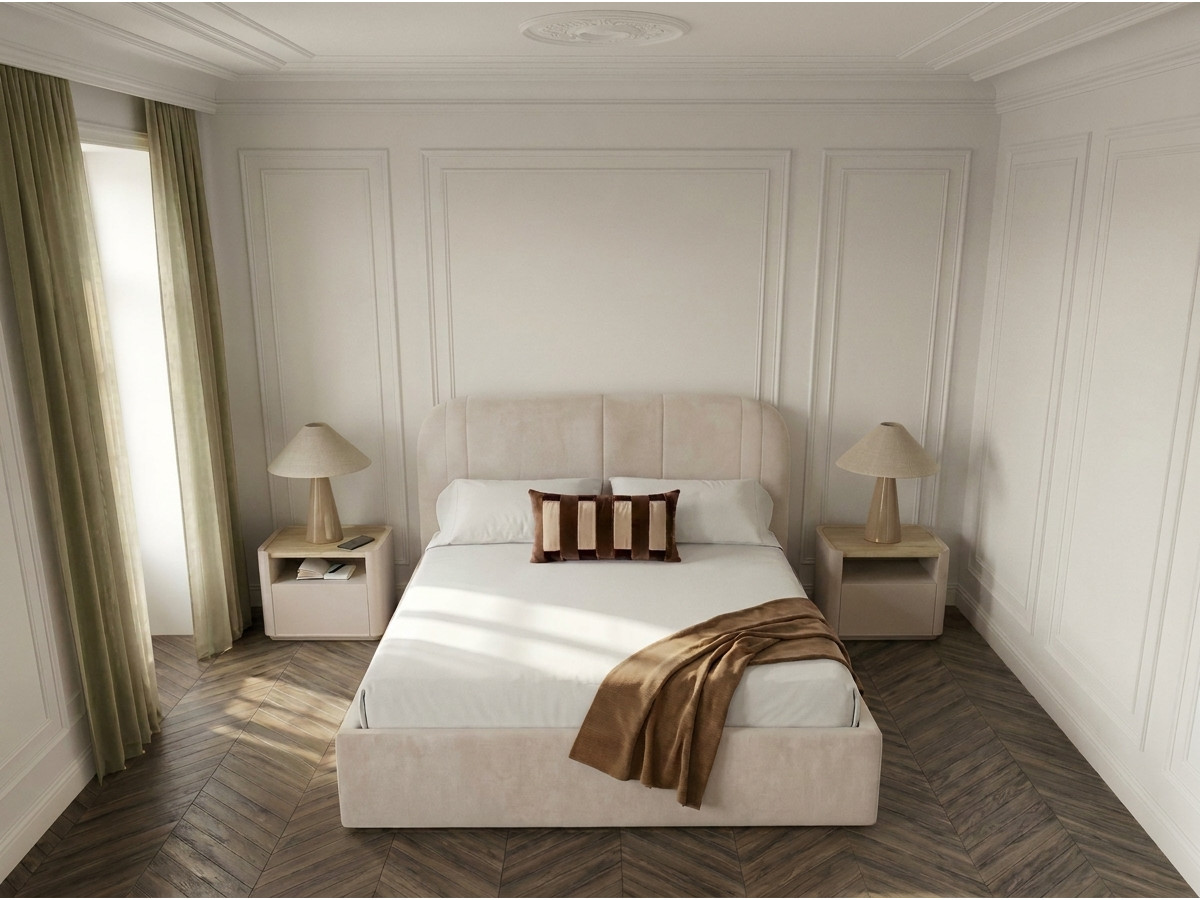 Lit coffre SIDNEY texturé beige — vue 6