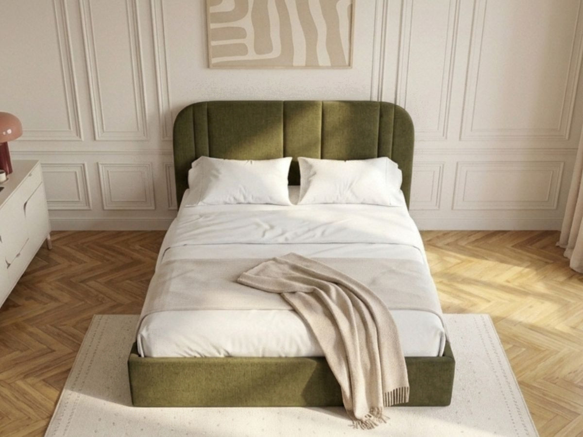 Lit coffre SIDNEY chenille vert — vue 6