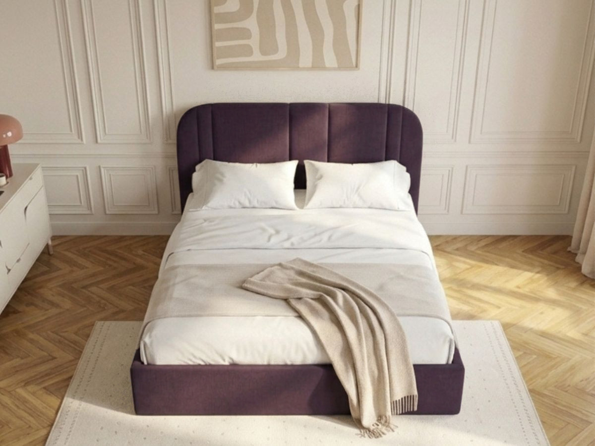 Lit coffre SIDNEY chenille violet — vue 6