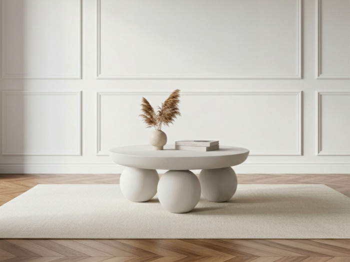Table basse D.90 cm ALINE bois massif d'acacia