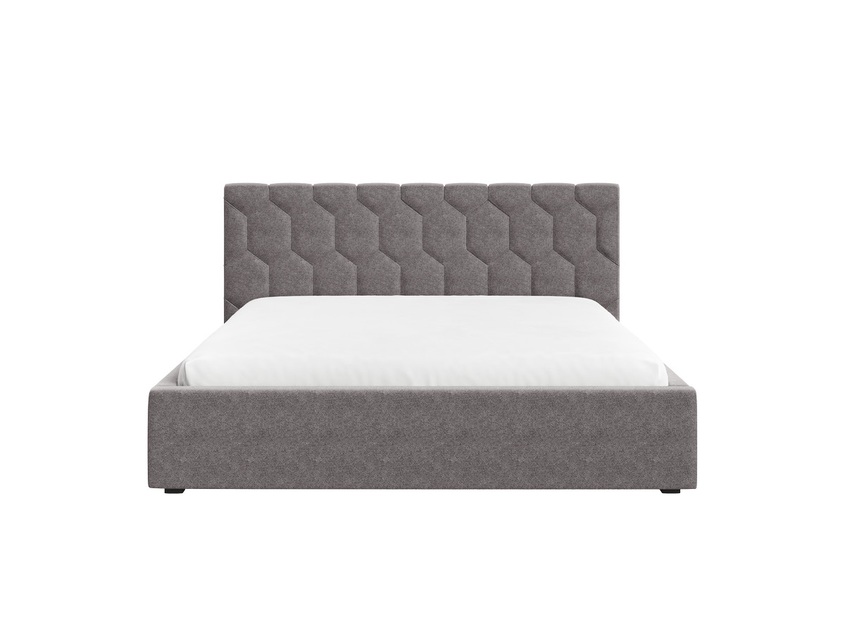 lit coffre rocca tissu chenille de couleur gris