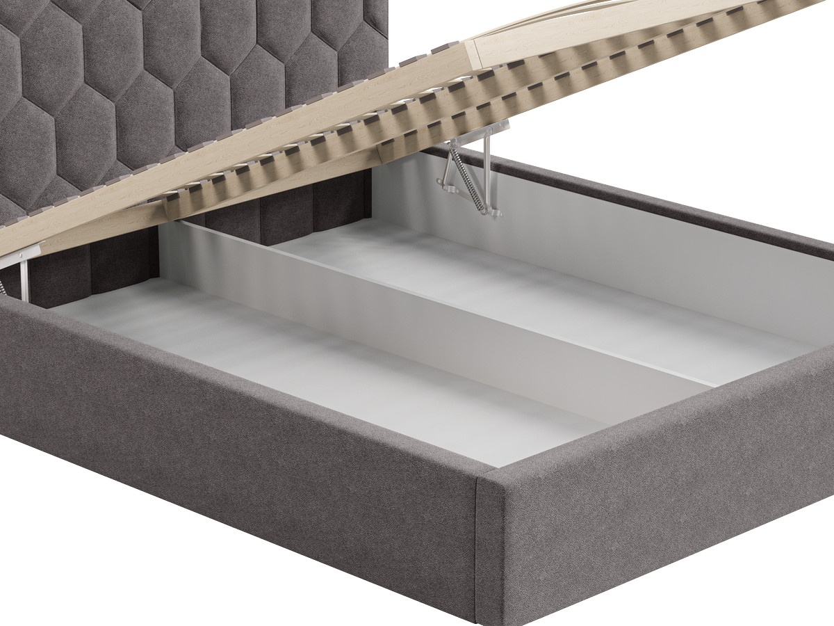 Lit coffre ROCCA tissu chenille
