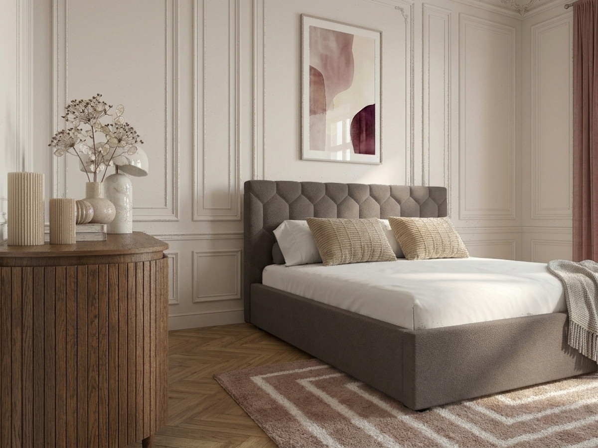 Lit coffre ROCCA tissu chenille