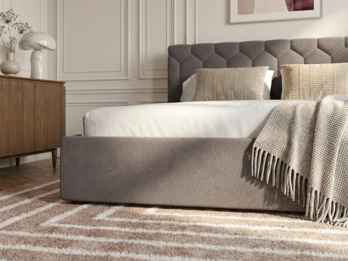 Lit coffre ROCCA chenille gris — vue 6