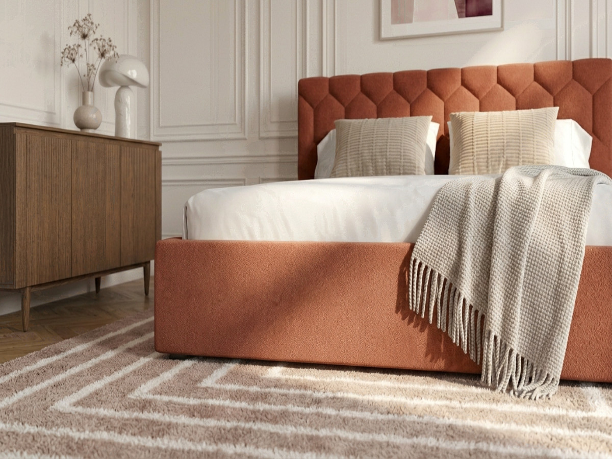 Lit coffre ROCCA chenille orange — vue 6