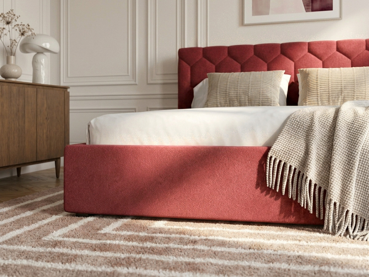 Lit coffre ROCCA tissu chenille