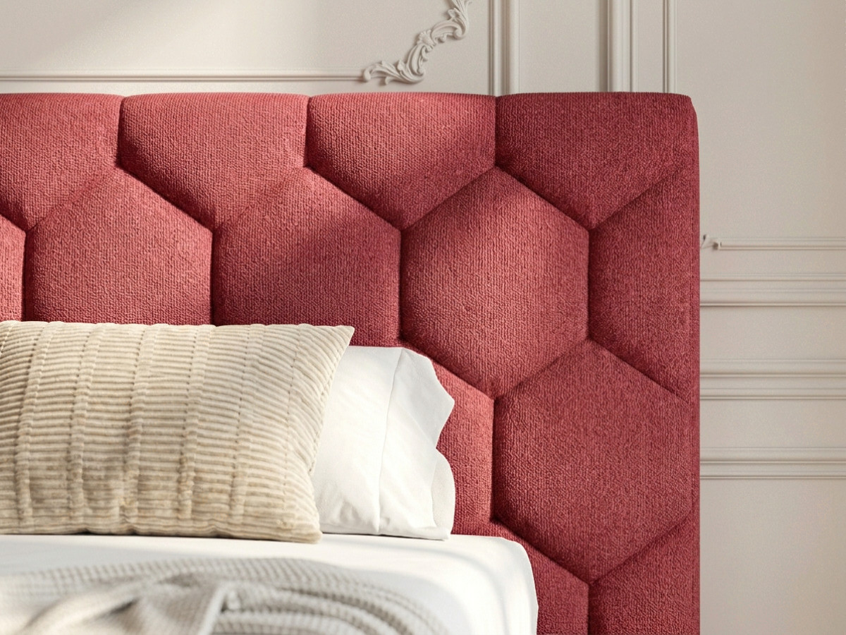 Lit coffre ROCCA chenille rouge — vue 6