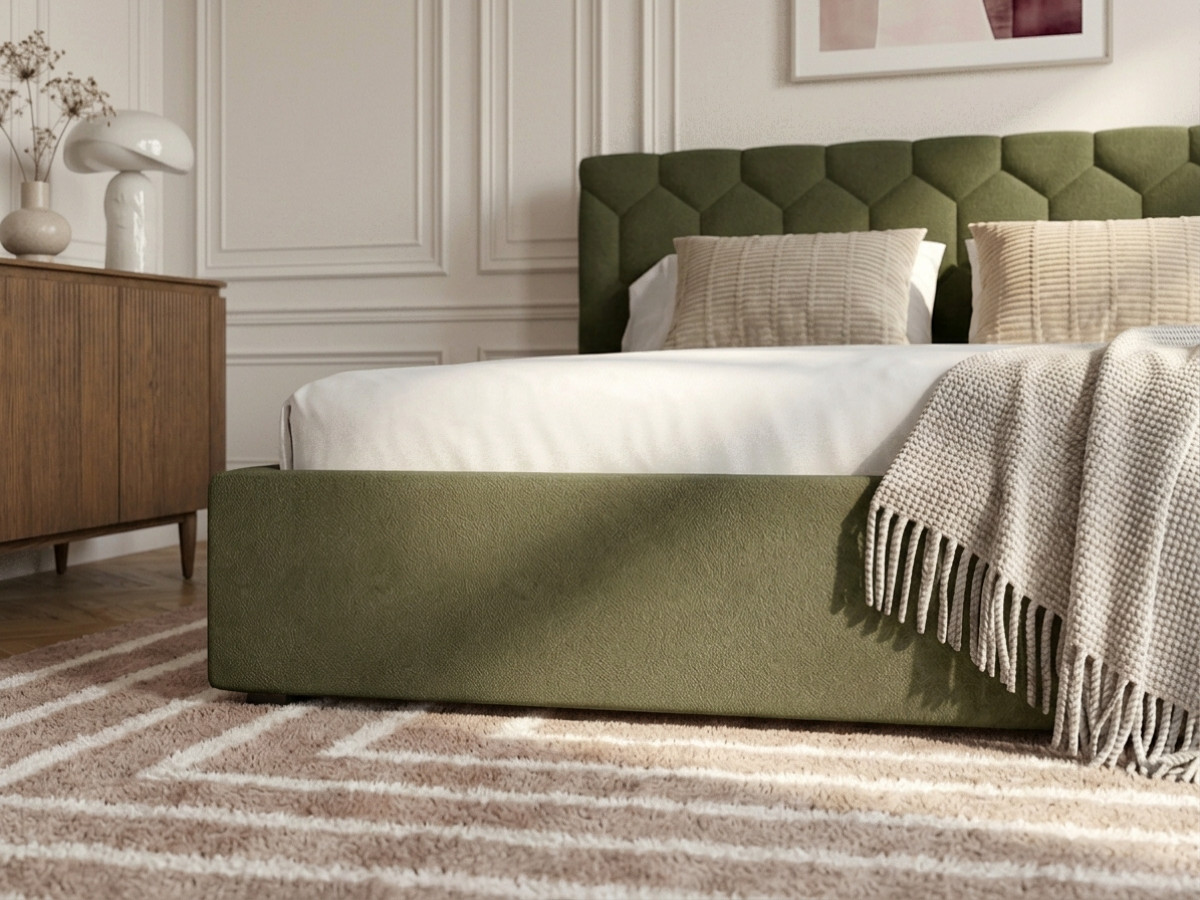 Lit coffre ROCCA chenille vert — vue 6