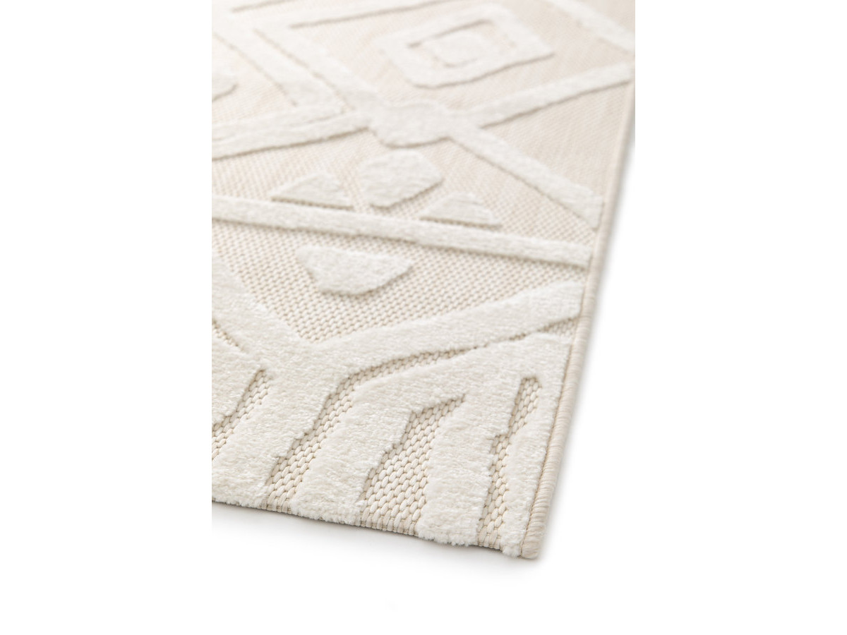 Tapis poils ras RICCI motif abstrait blanc — vue 4