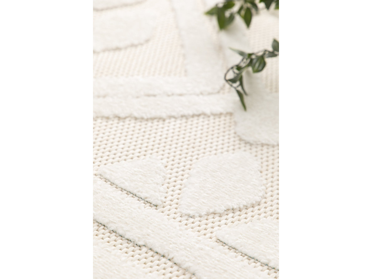 Tapis poils ras RICCI motif abstrait blanc — vue 6