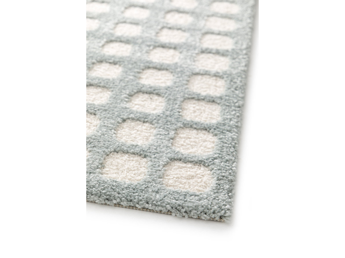 Tapis poils ras LARRY motif abstrait bleu — vue 6