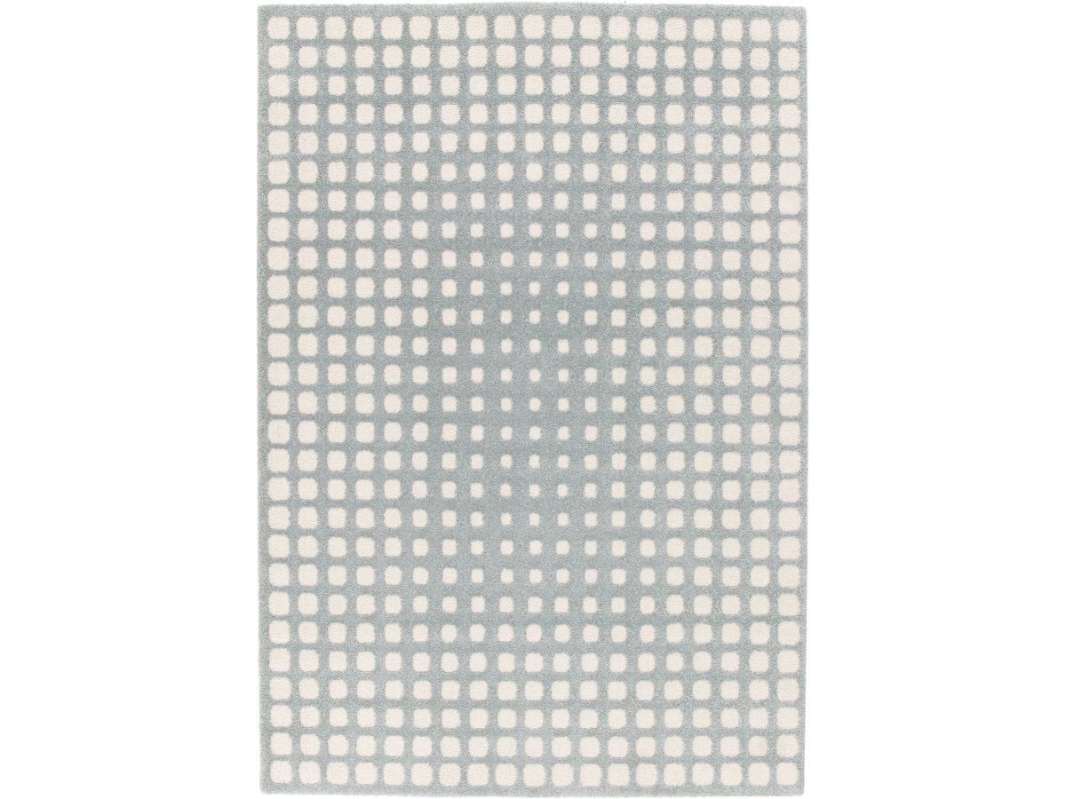 Tapis poils ras LARRY motif abstrait bleu 200x290  BOBOCHIC