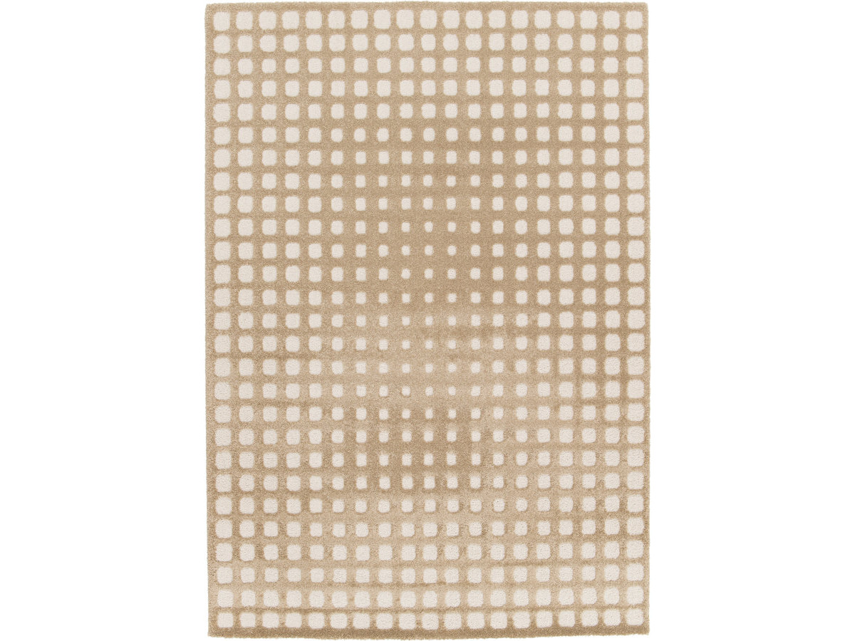 Tapis poils ras LARRY motif abstrait marron 200x290  BOBOCHIC