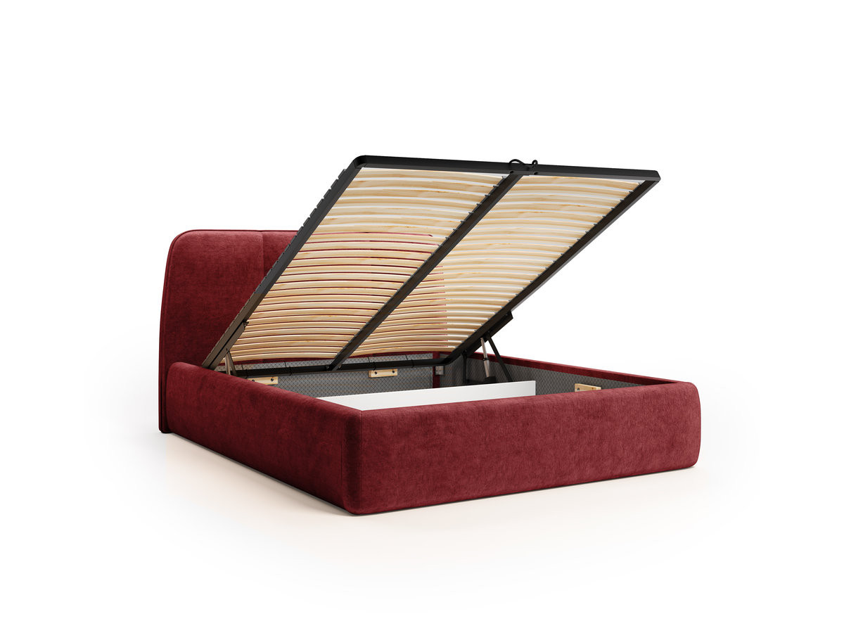 Elektrisch bed met opbergruimte MOONA in glad fluweel