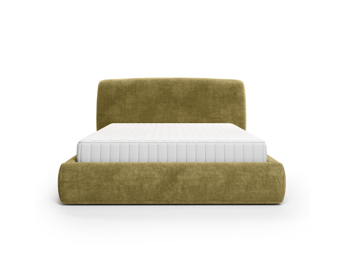 Ensemble avec lit coffre ELIXA tissu texturé + matelas hybride