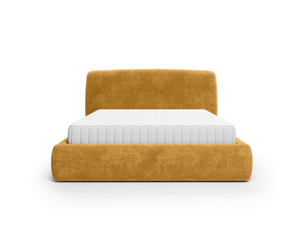 Ensemble avec lit coffre ELIXA tissu texturé + matelas hybride
