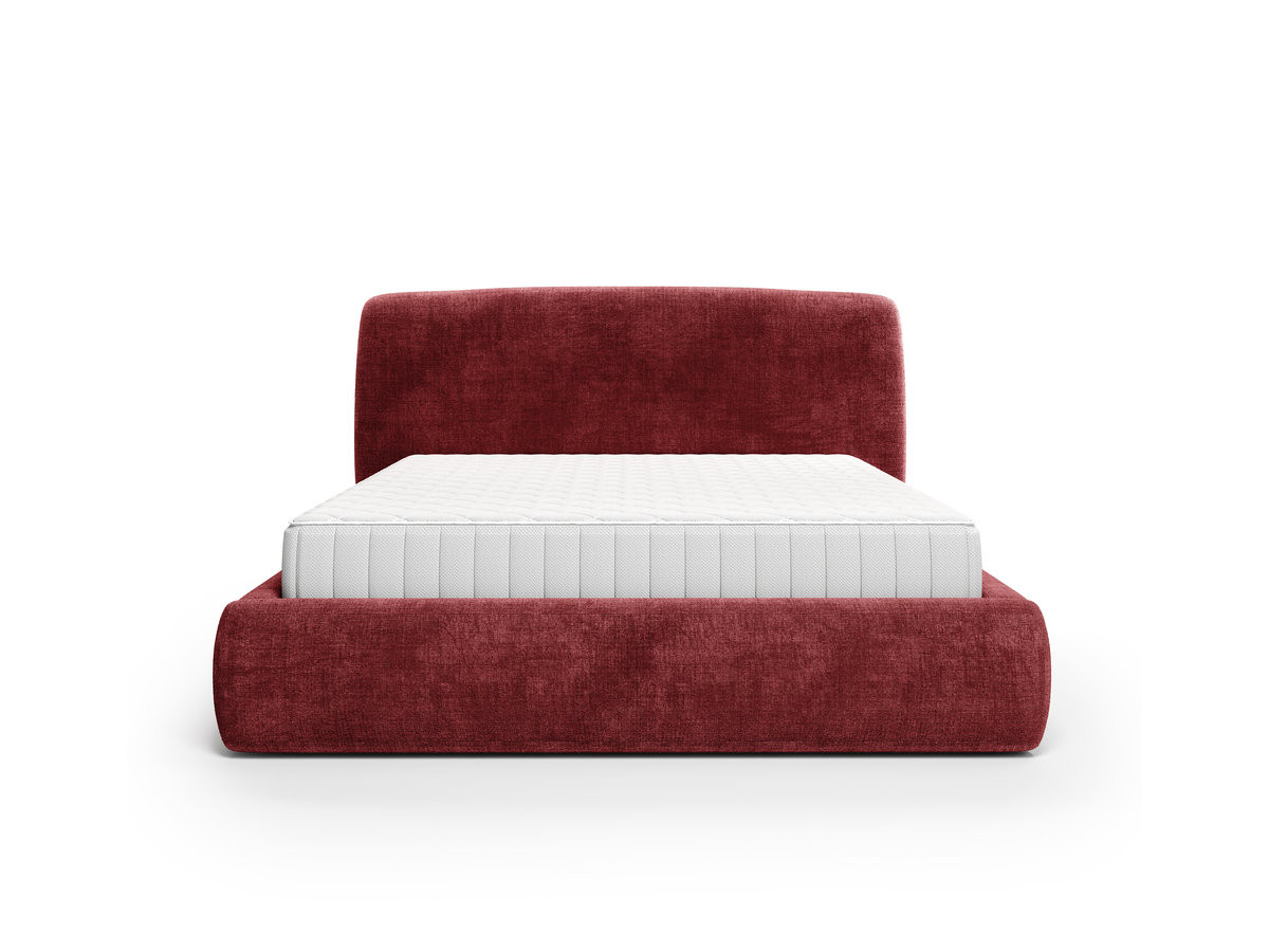 Ensemble avec lit coffre ELIXA tissu texturé + matelas hybride