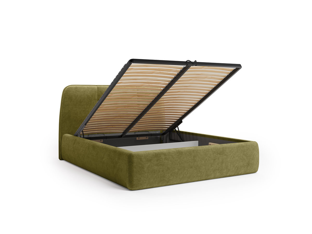 Set met opbergbed MOONA in glad fluweel + matras