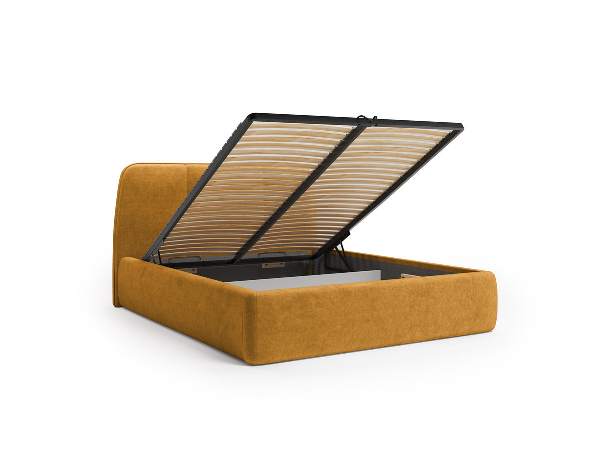 Set met opbergbed MOONA in glad fluweel + matras