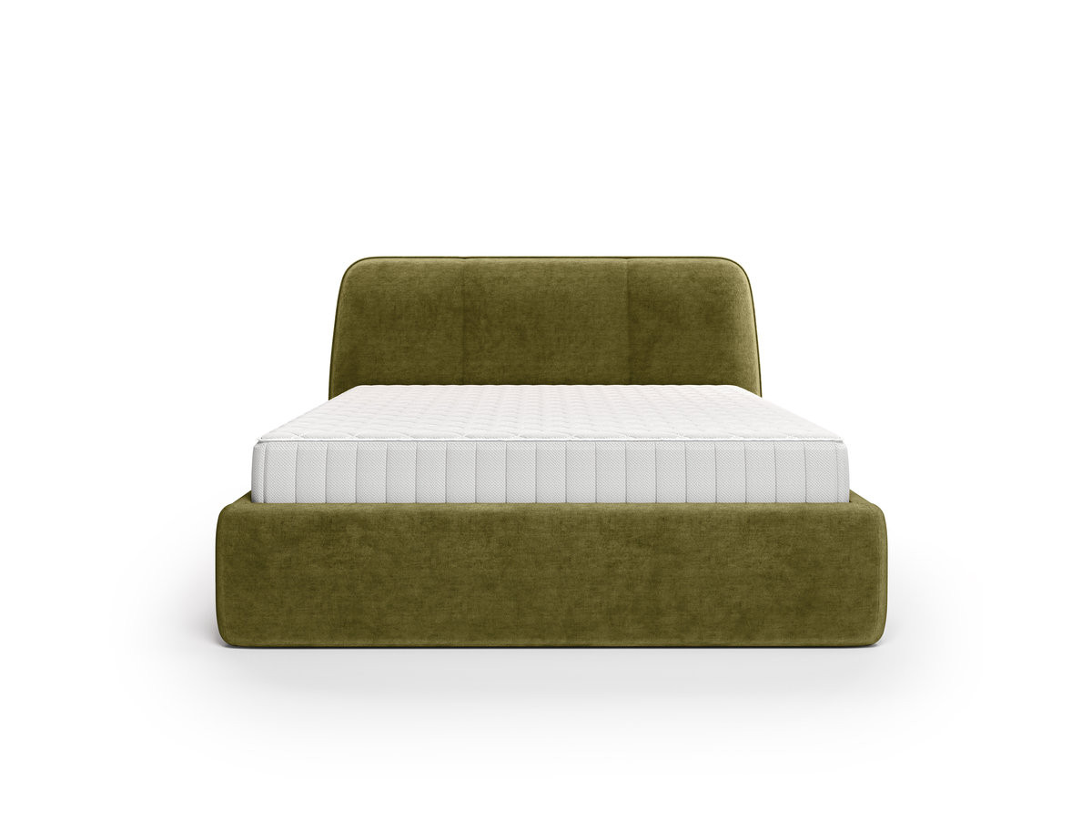 Set met opbergbed MOONA in glad fluweel + matras