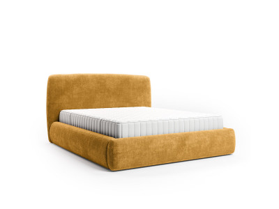 Ensemble avec lit coffre électrique ELIXA tissu texturé + matelas hybride