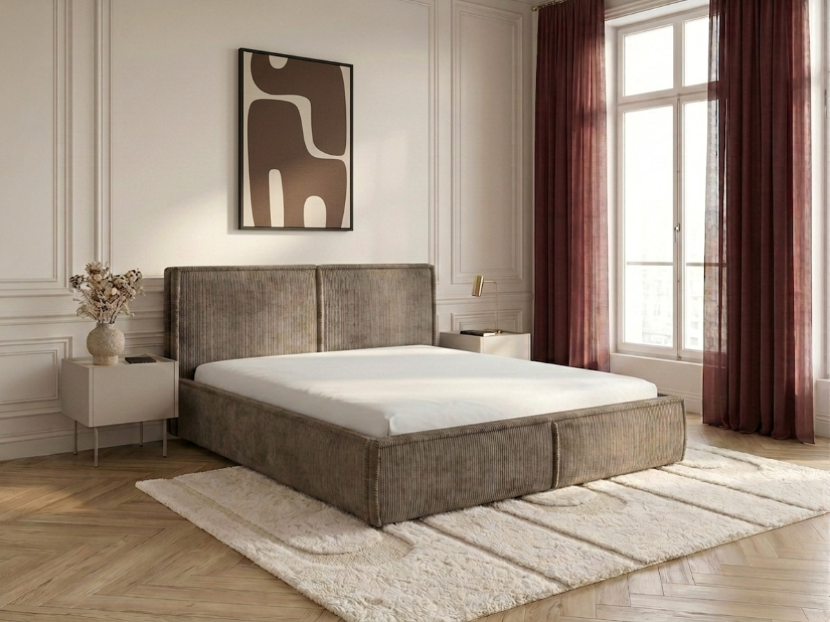 Lit coffre PALATIUM tissu velours