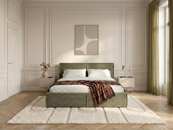 Lit coffre PALATIUM tissu velours