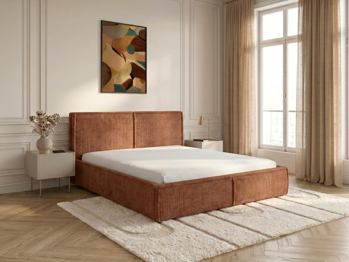 Lit coffre PALATIUM tissu velours
