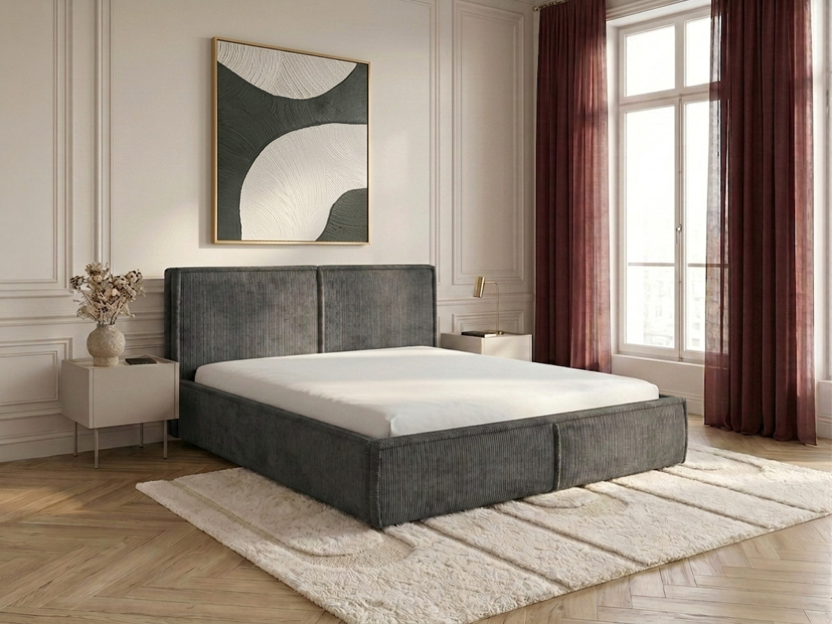 Bed met opbergruimte PALATIUM van fluweelstof