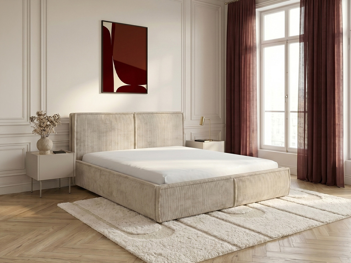 Lit coffre PALATIUM tissu velours