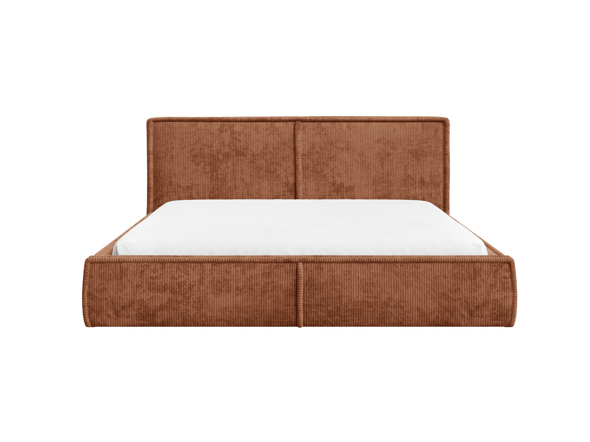 lit coffre palatium tissu velours de couleur orange