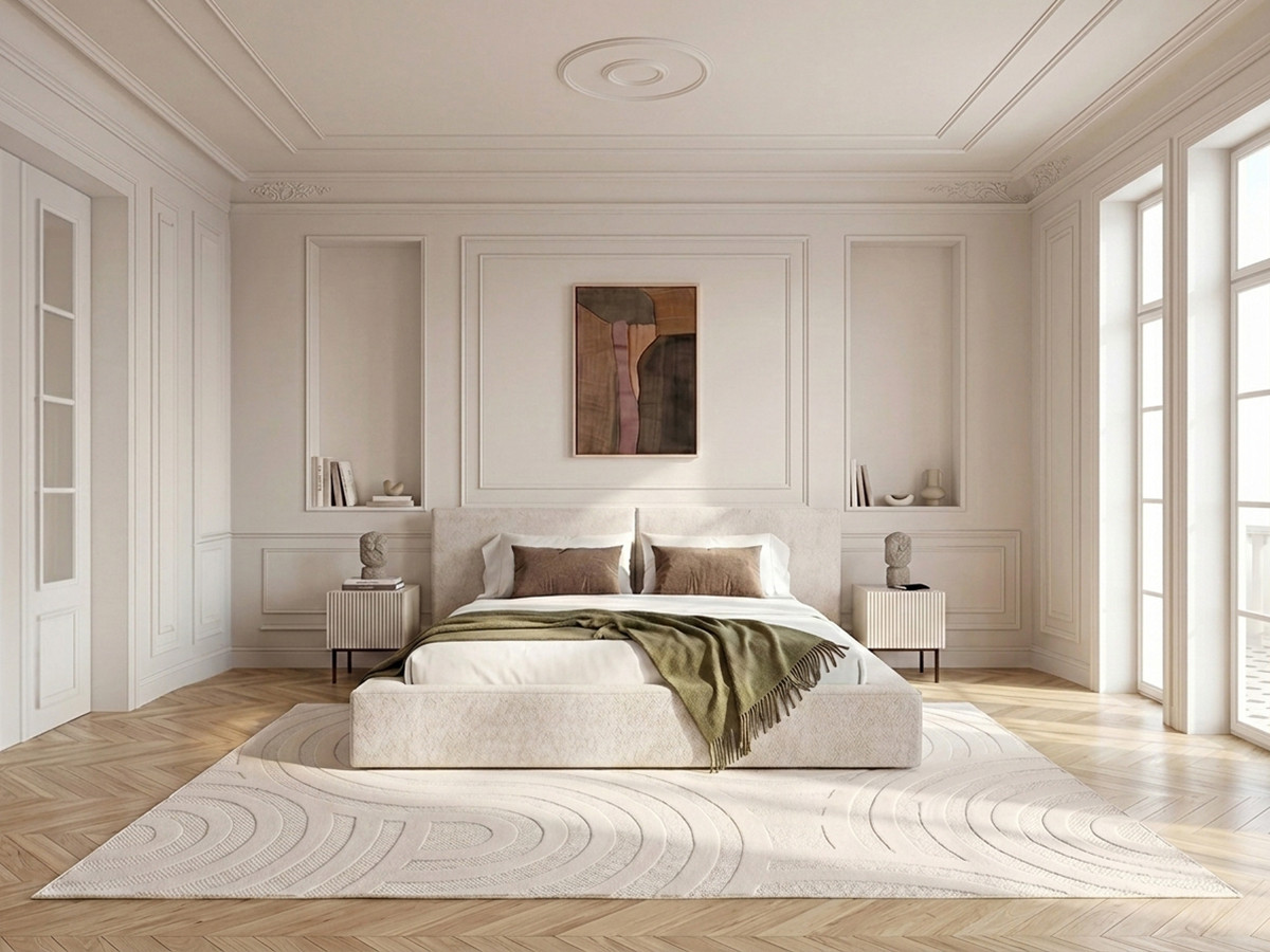 VICTOIRE-opbergbed van boucléstof