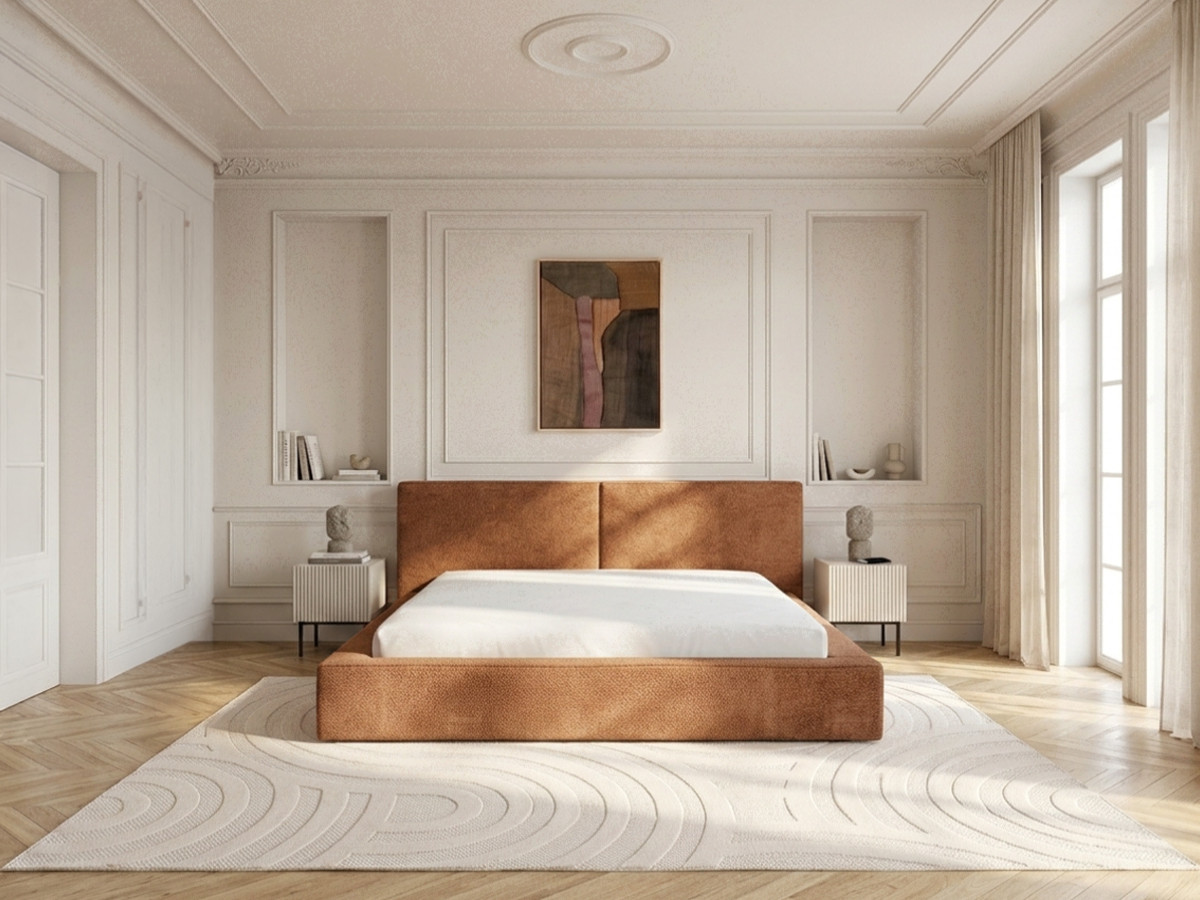 Lit coffre bas VICTOIRE bouclette orange — vue 6