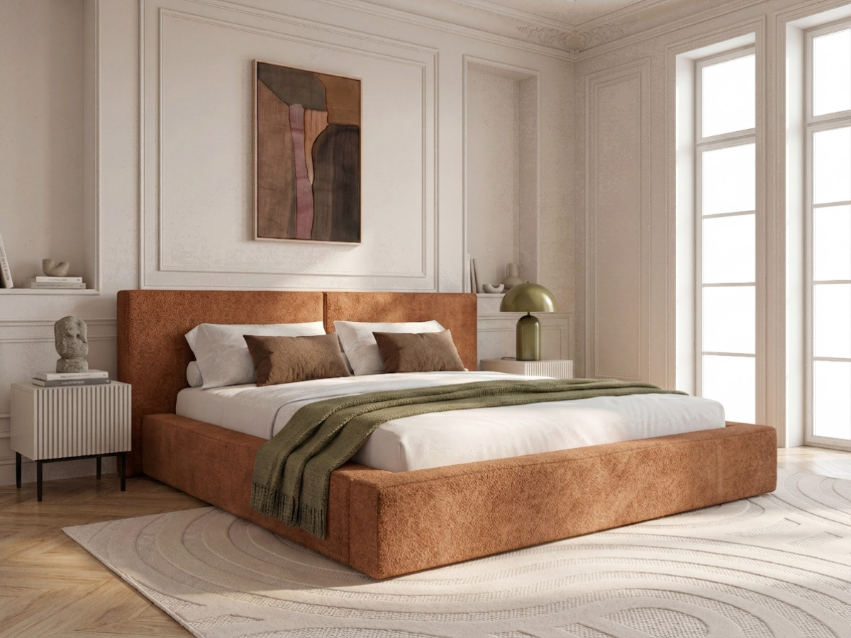 VICTOIRE-opbergbed van boucléstof
