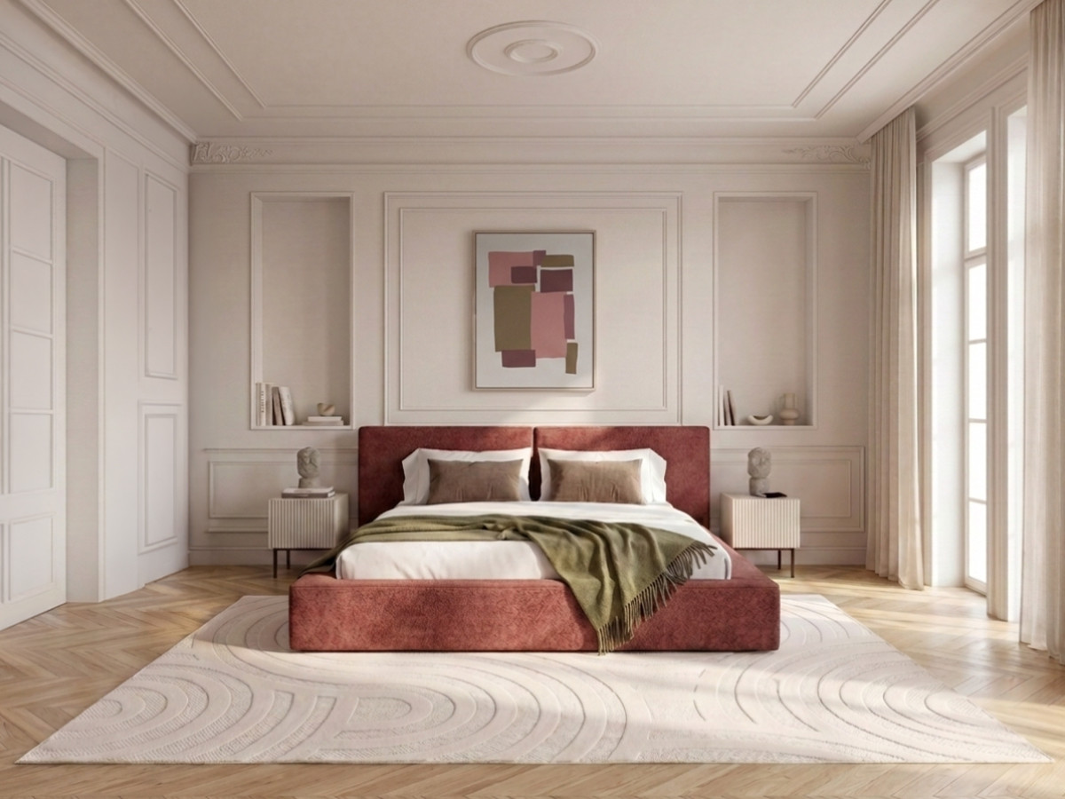 VICTOIRE-opbergbed van boucléstof