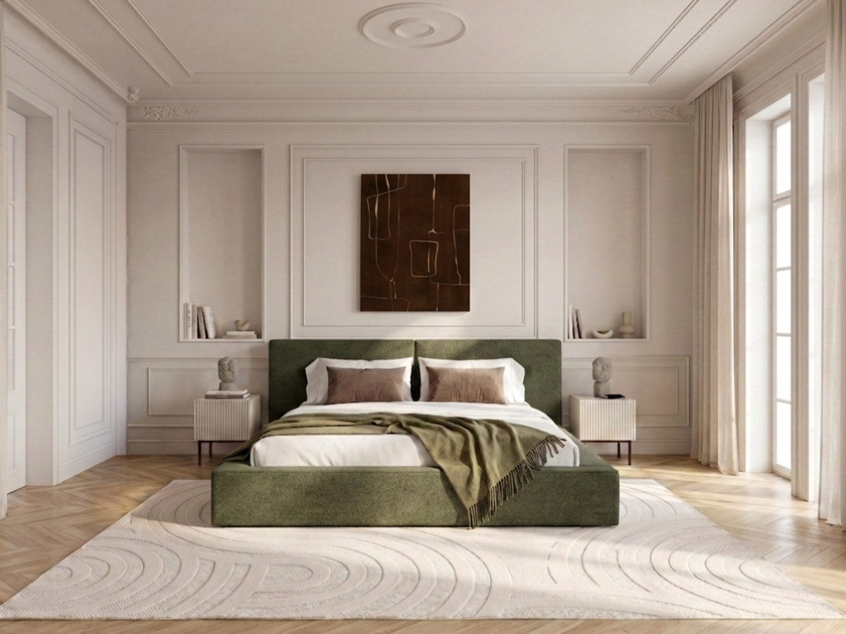 VICTOIRE-opbergbed van boucléstof