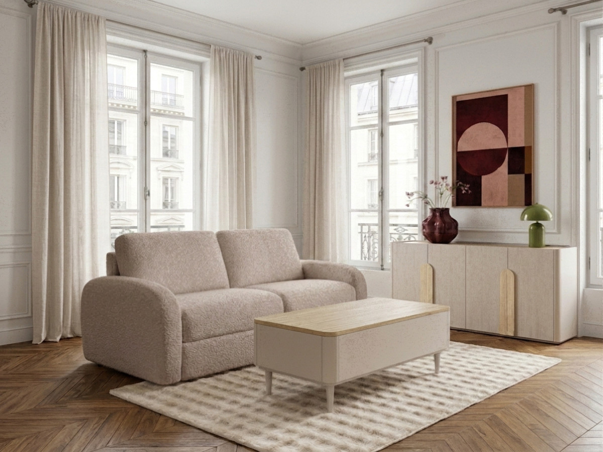 Sofa rozkładana KENAN z systemem włoskim tkanina bukla