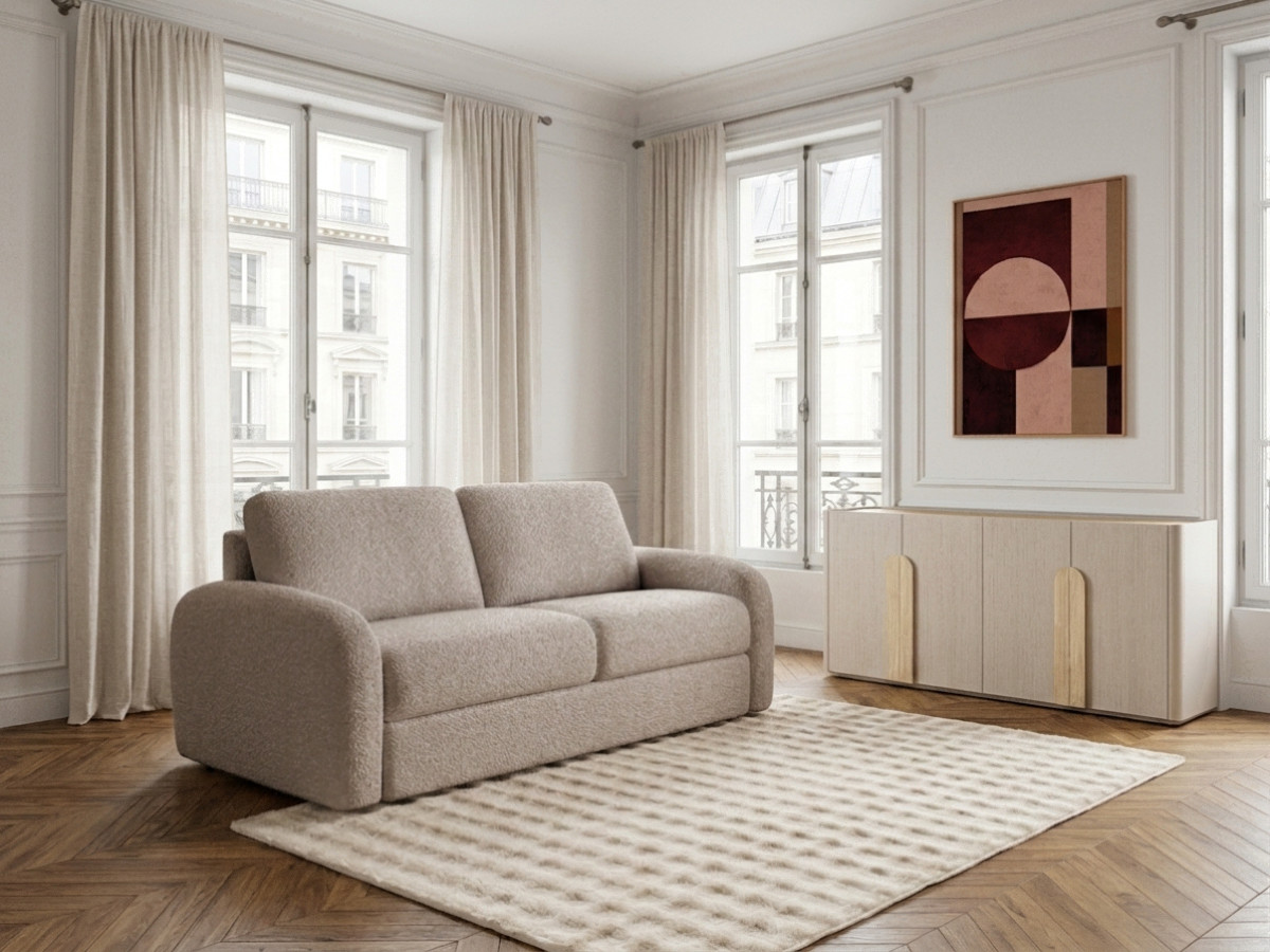 Sofa rozkładana KENAN z systemem włoskim tkanina bukla