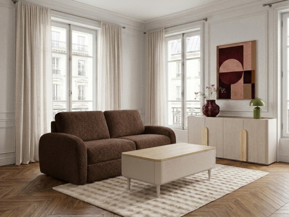 Sofa rozkładana KENAN z systemem włoskim tkanina bukla