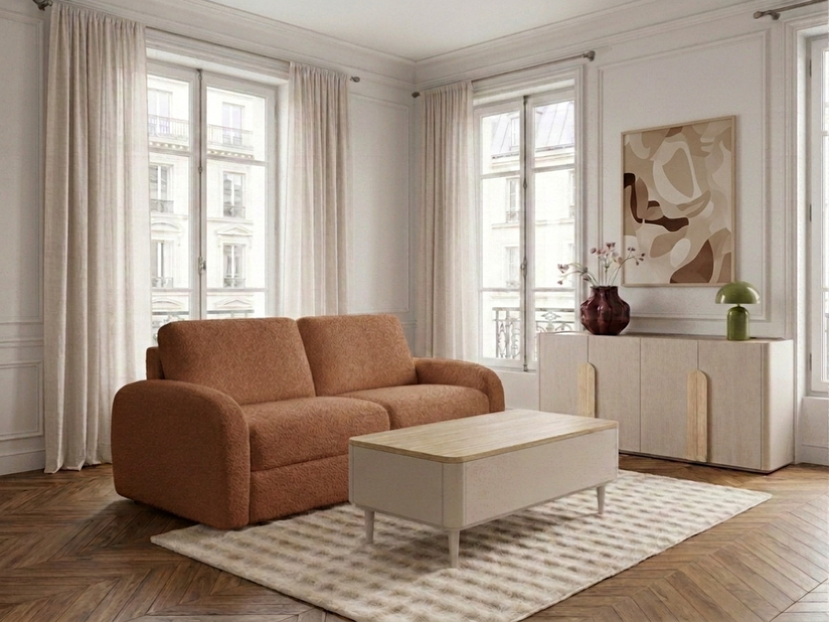 Sofa rozkładana KENAN z systemem włoskim tkanina bukla
