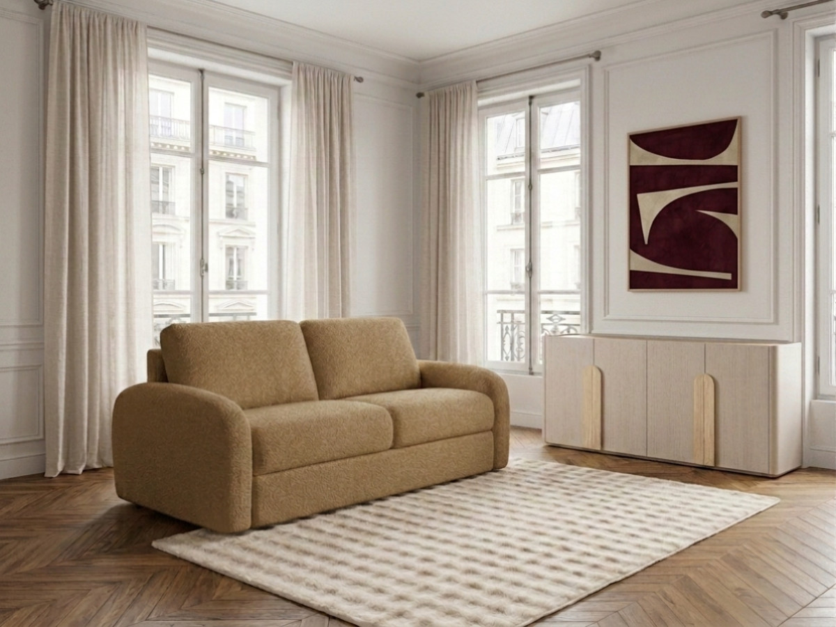 Sofa rozkładana KENAN z systemem włoskim tkanina bukla