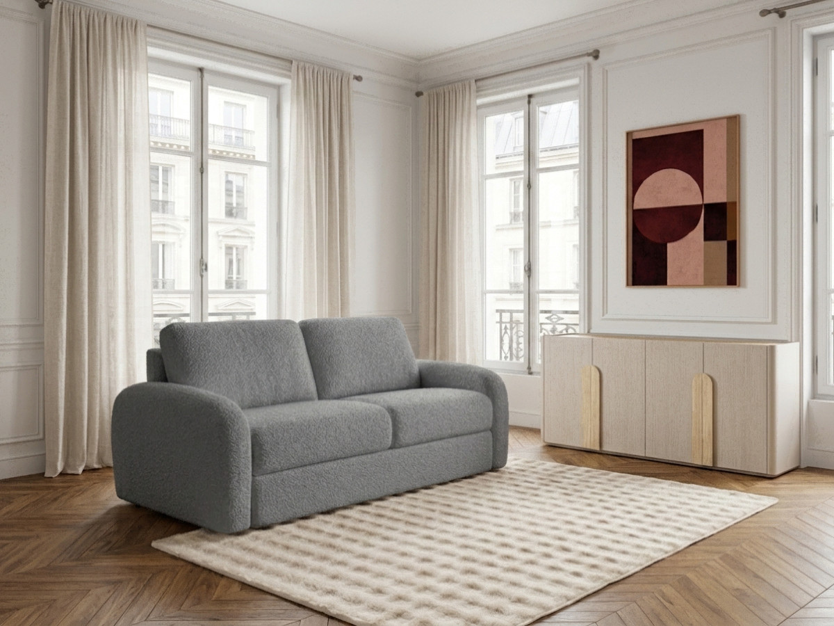 Sofa rozkładana KENAN z systemem włoskim tkanina bukla