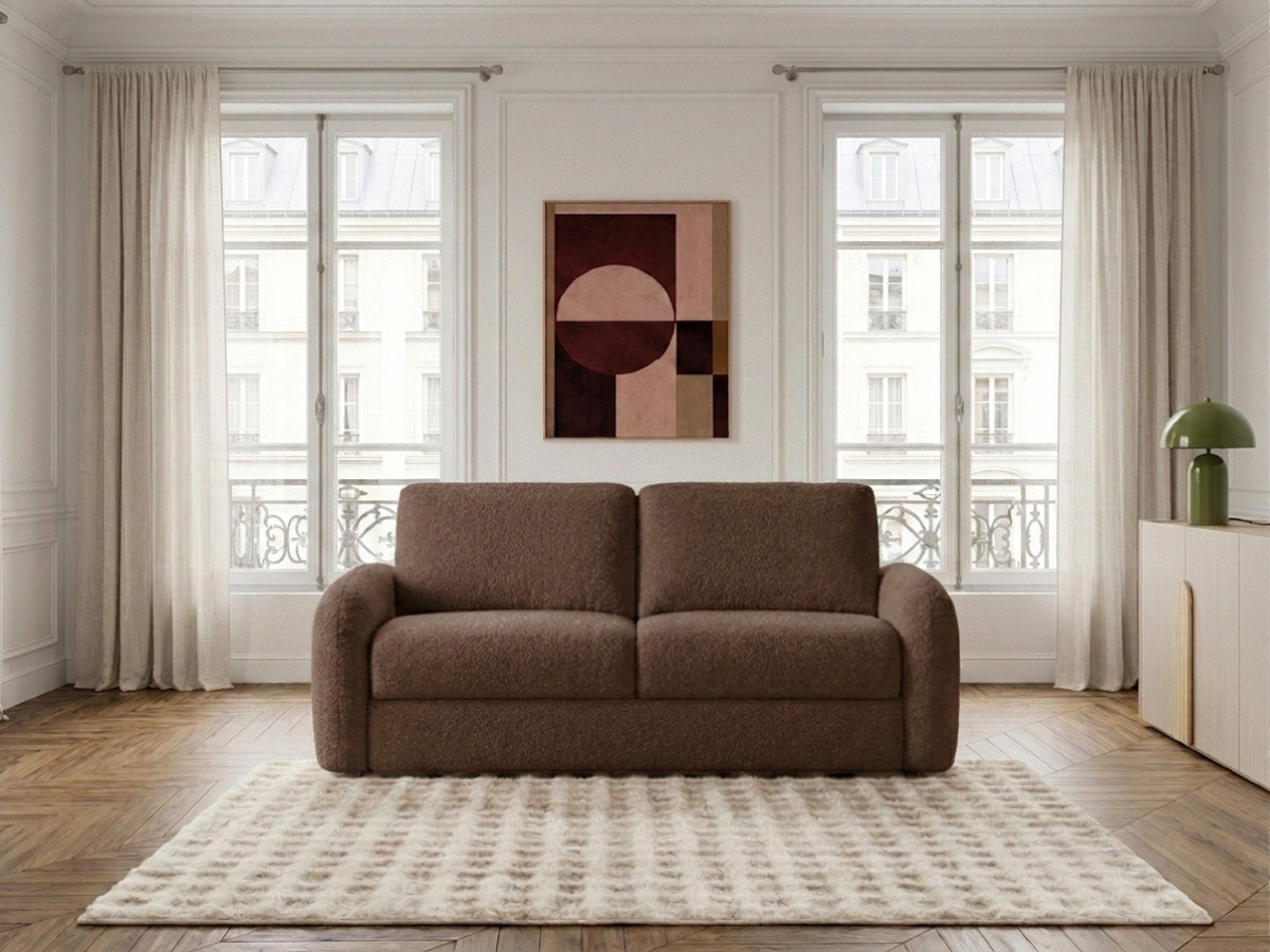 Sofa rozkładana KENAN z systemem włoskim tkanina bukla