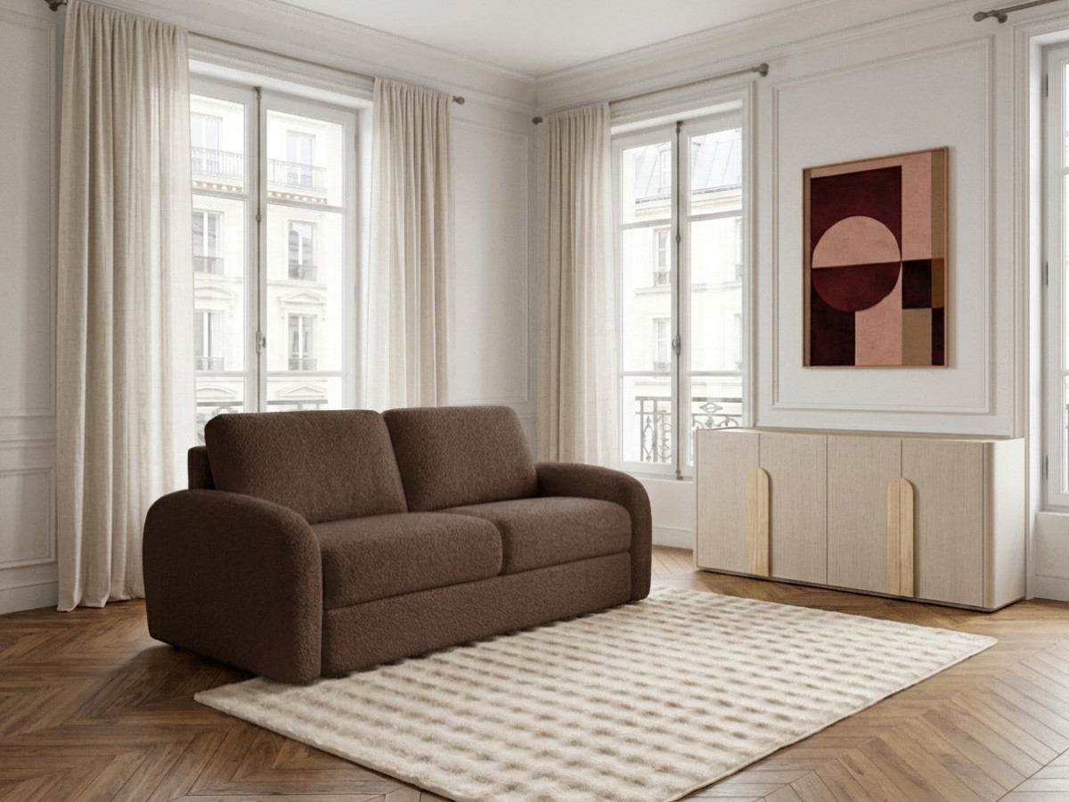 Sofa rozkładana KENAN z systemem włoskim tkanina bukla