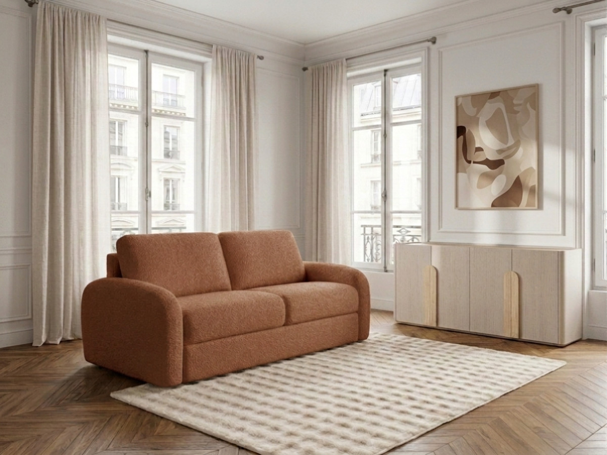 Sofa rozkładana KENAN z systemem włoskim tkanina bukla
