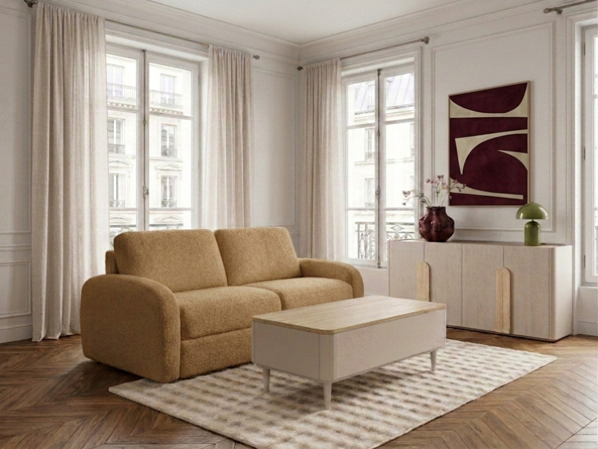 Sofa rozkładana KENAN z systemem włoskim tkanina bukla