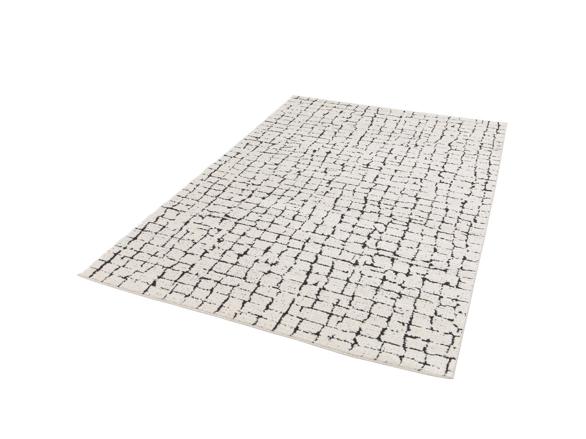 Tapis poils ras NEBULIA motif abstrait beige — vue 3