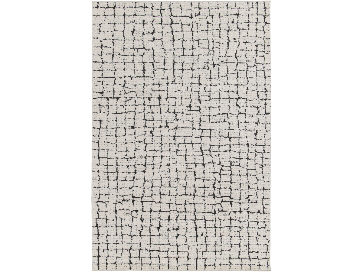 Tapis poils ras NEBULIA motif abstrait beige