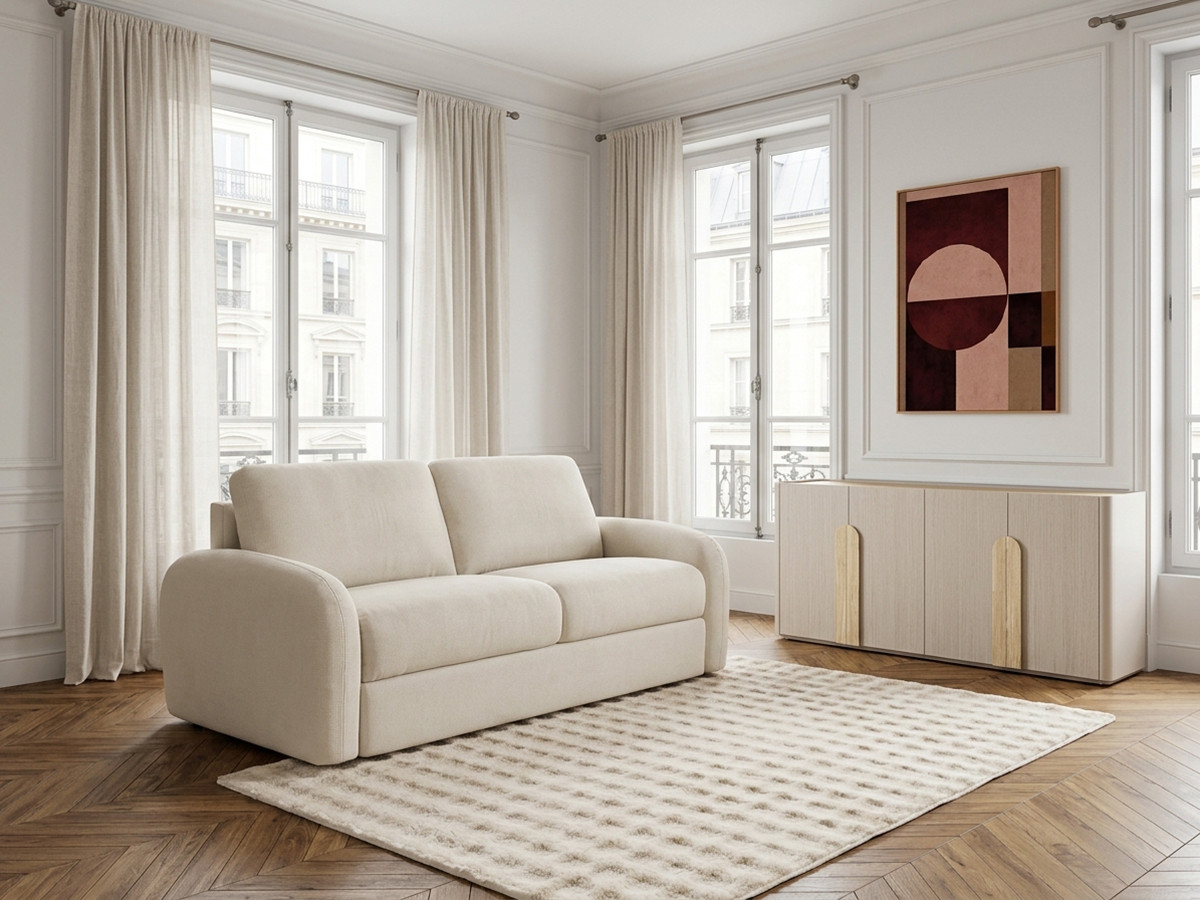 Sofa rozkładana KENAN z systemem włoskim gładka tkanina