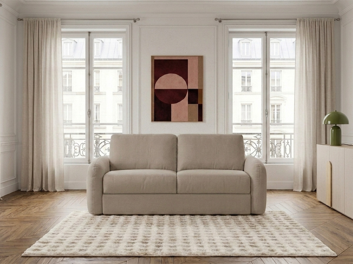 Sofa rozkładana KENAN z systemem włoskim gładka tkanina